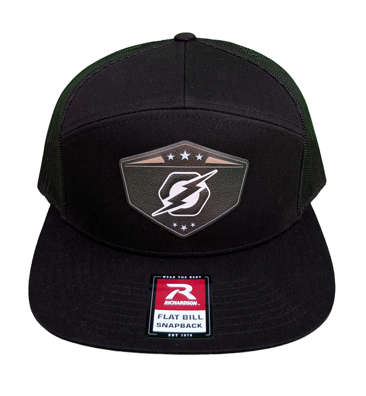 Black 7-Panel Leatherette